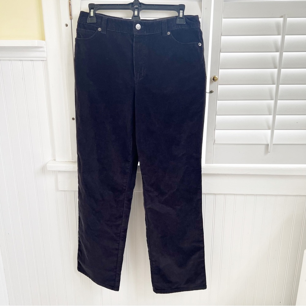 Style & Co NWT Classic Black Baby Corduroy Straight Leg Pants Size 8 Petite